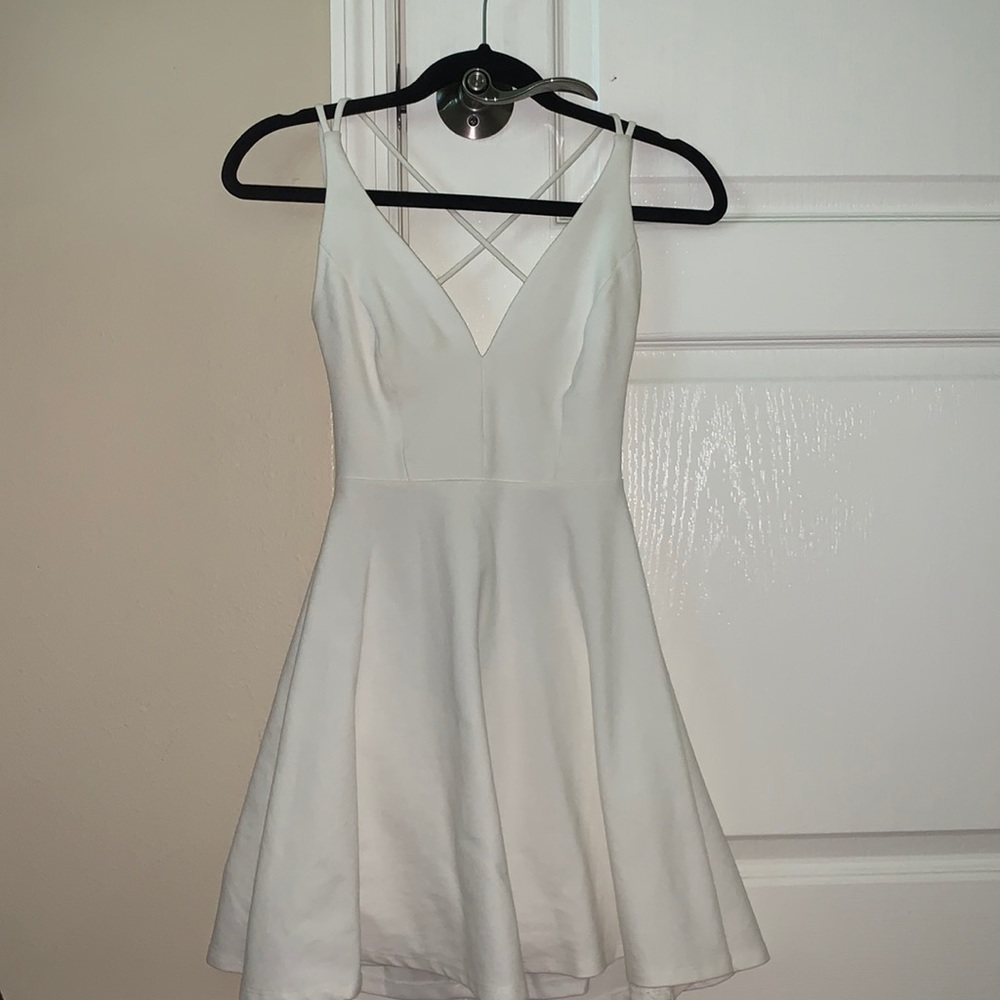 white v neck dress